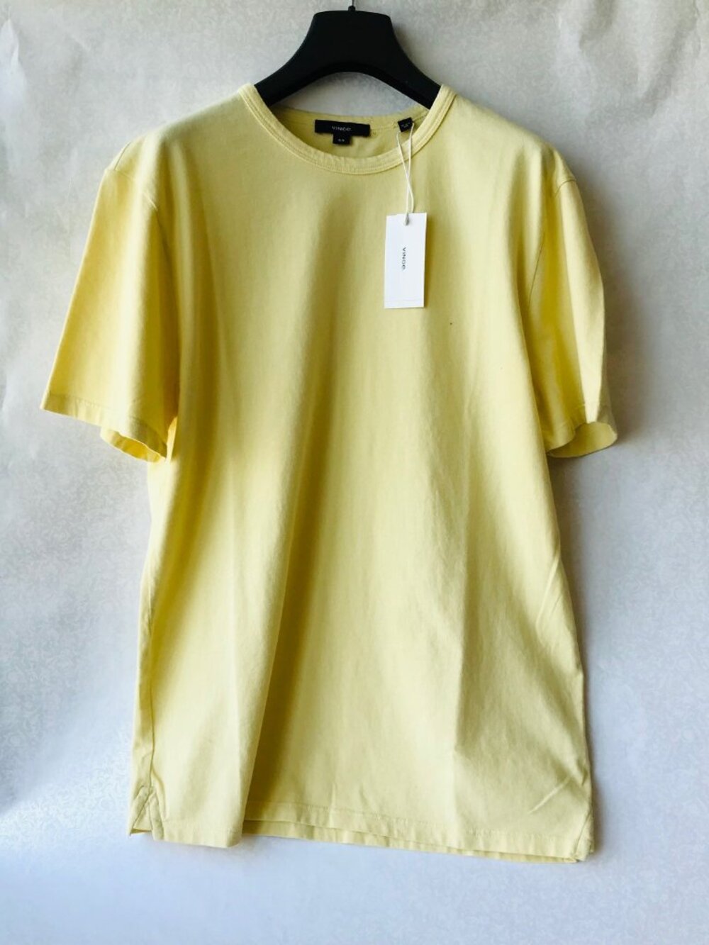 VINCE  Mens T-Shirt Pullover Crew Short Sleeve 100% Cotton Yellow  Sz:M
